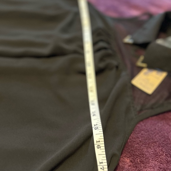 NWT Ya Los Angeles Black Sheer Button Down Satin Collar Top Size S - Picture 13 of 14